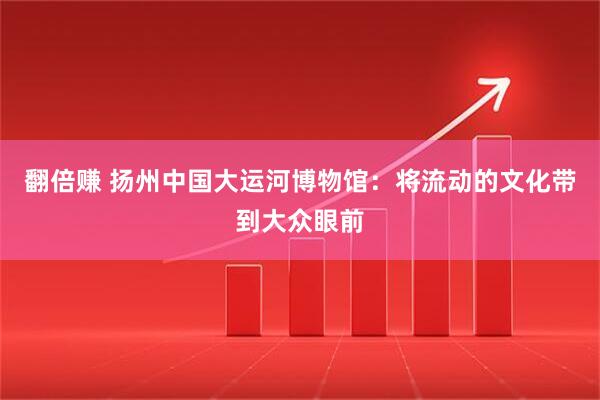翻倍赚 扬州中国大运河博物馆：将流动的文化带到大众眼前
